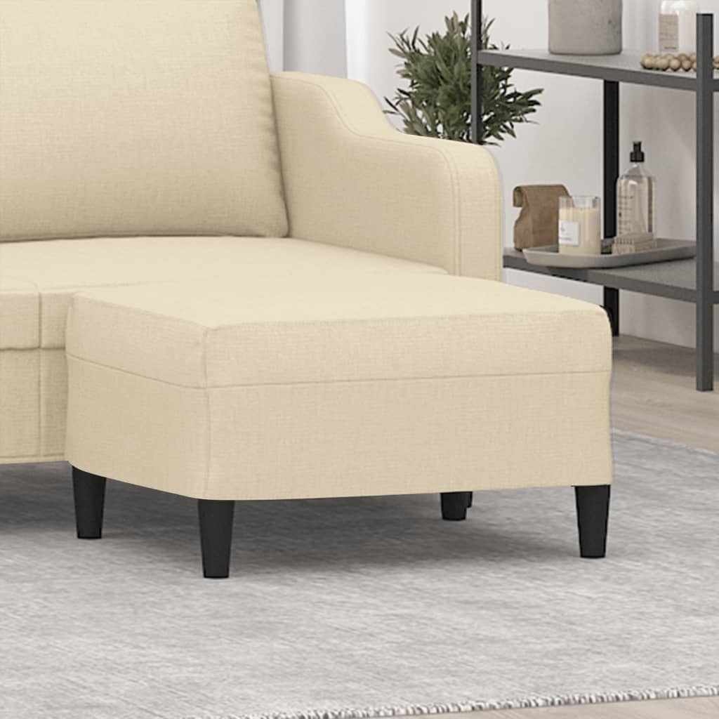 fodskammel 70x55x41 cm stof cremefarvet