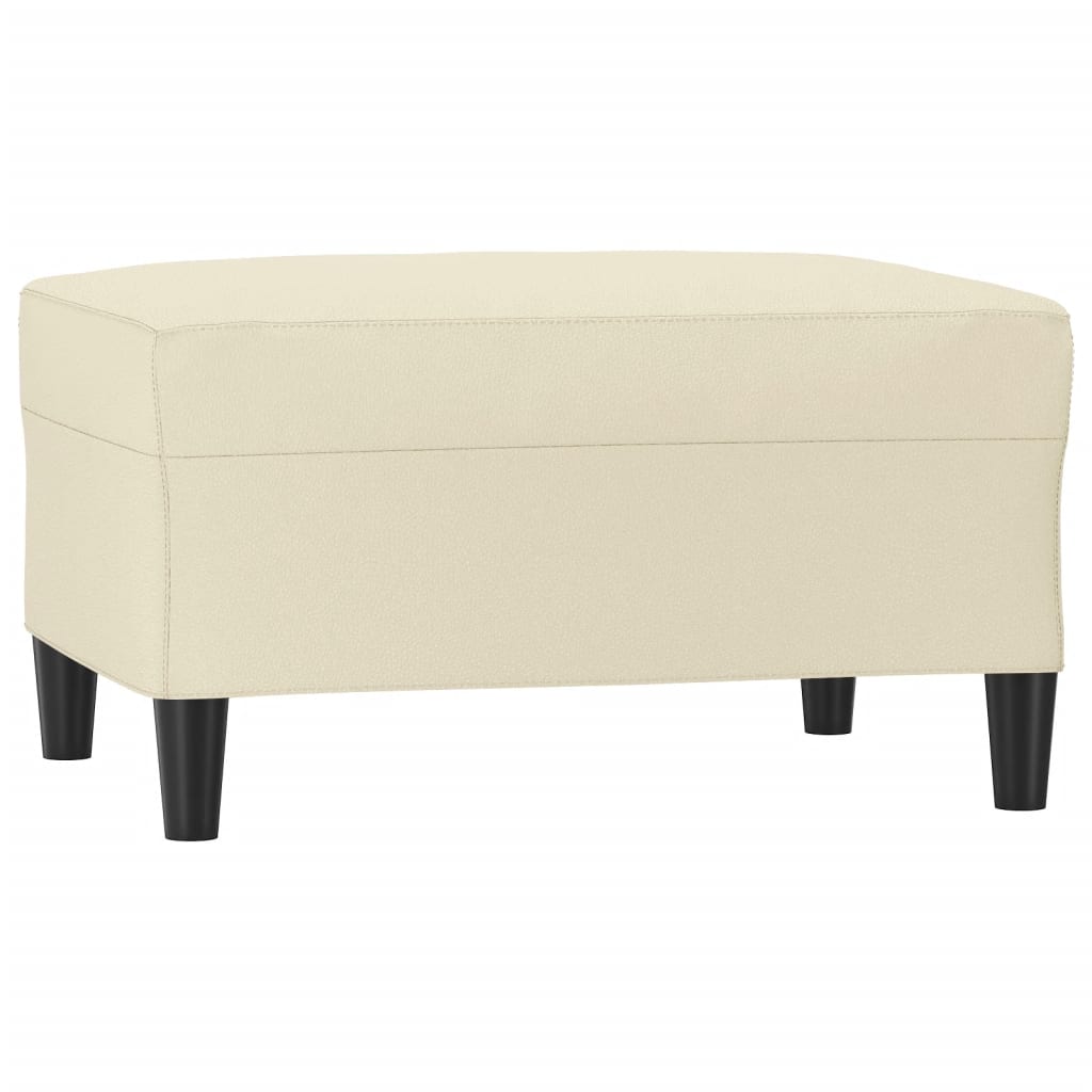 fodskammel 70x55x41 cm kunstlæder cremefarvet