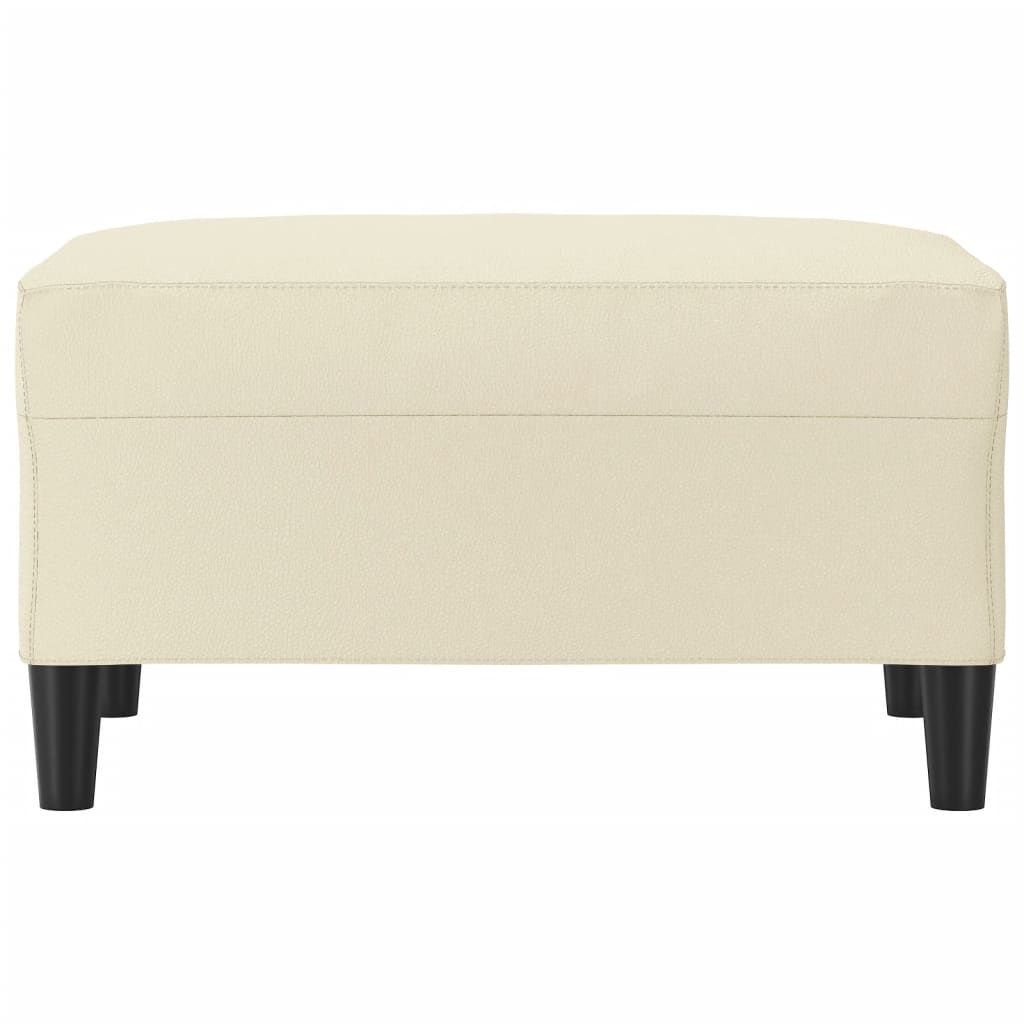 fodskammel 70x55x41 cm kunstlæder cremefarvet
