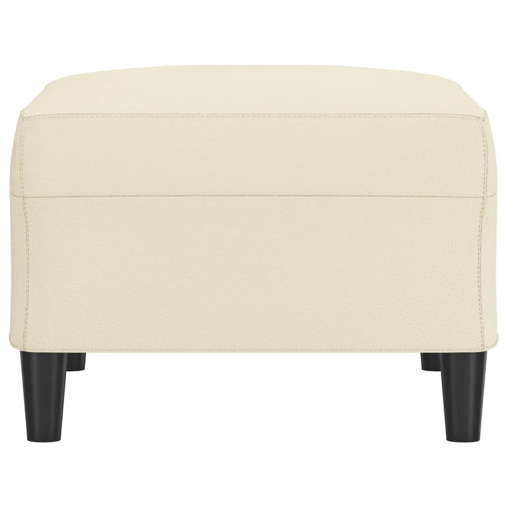 fodskammel 70x55x41 cm kunstlæder cremefarvet