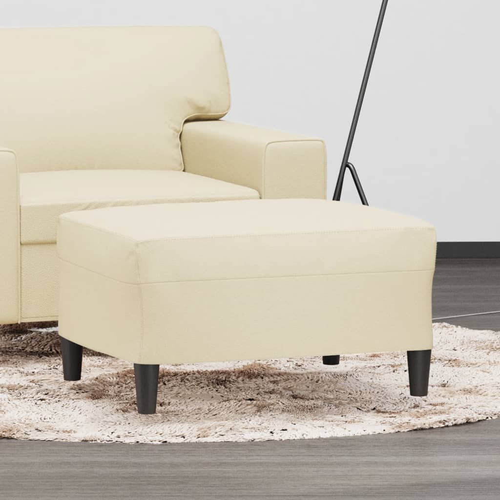 fodskammel 70x55x41 cm kunstlæder cremefarvet