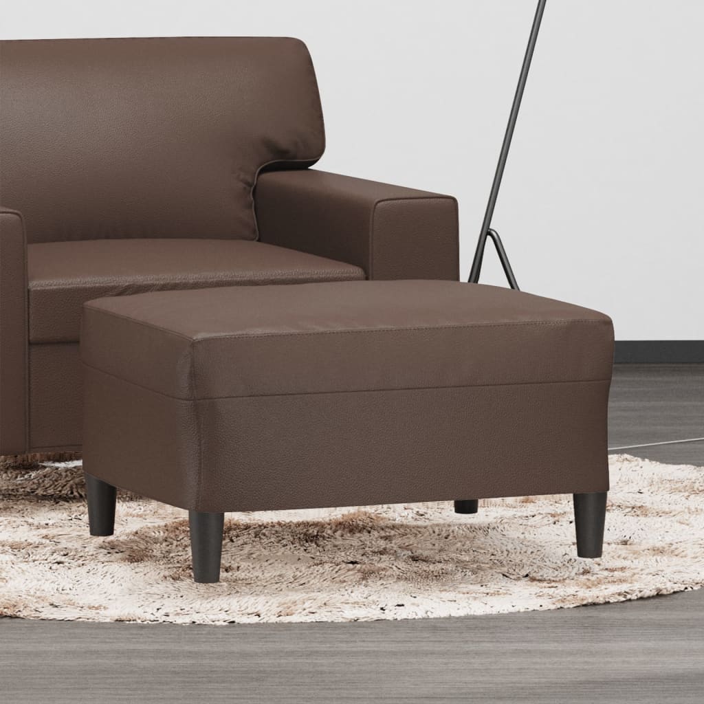 fodskammel 70x55x41 cm kunstlæder brun