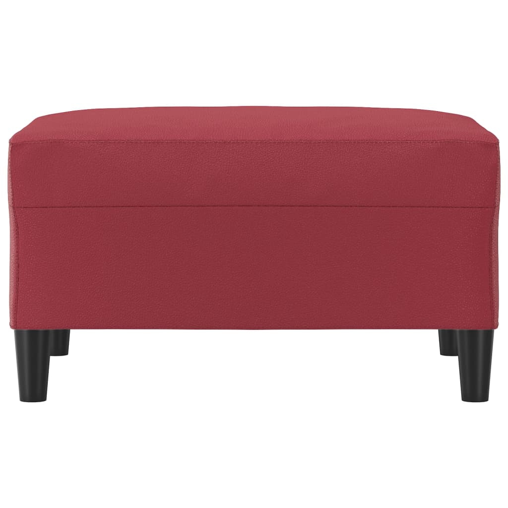 fodskammel 70x55x41 cm kunstlæder vinrød