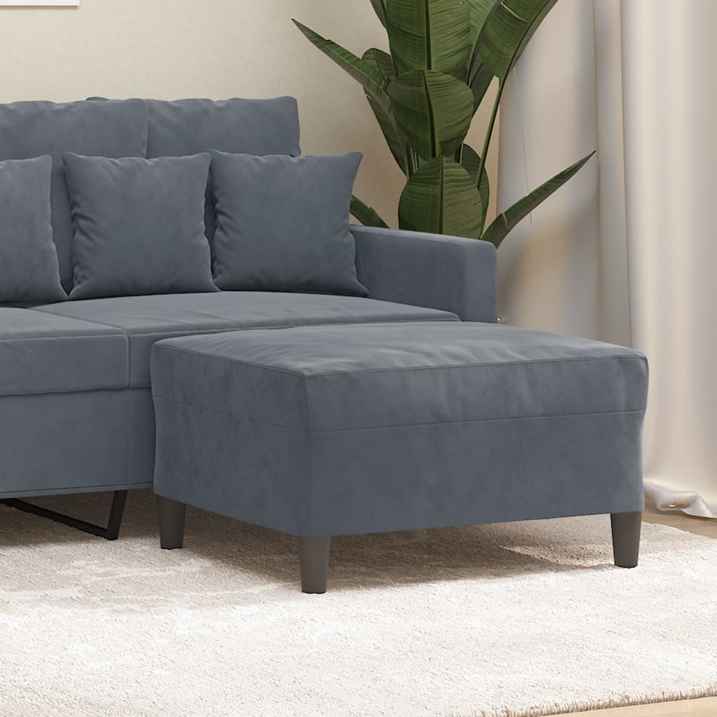 fodskammel 70x55x41 cm velour mørkegrå