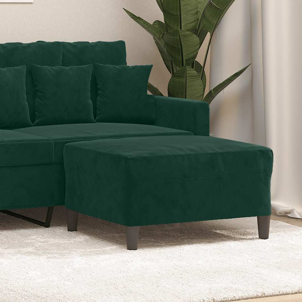 fodskammel 70x55x41 cm velour mørkegrøn