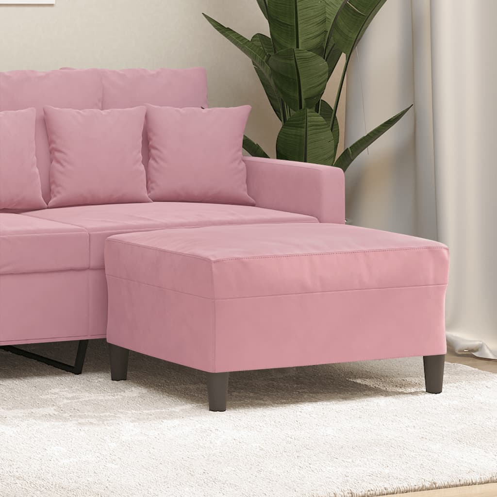 fodskammel 70x55x41 cm velour lyserød