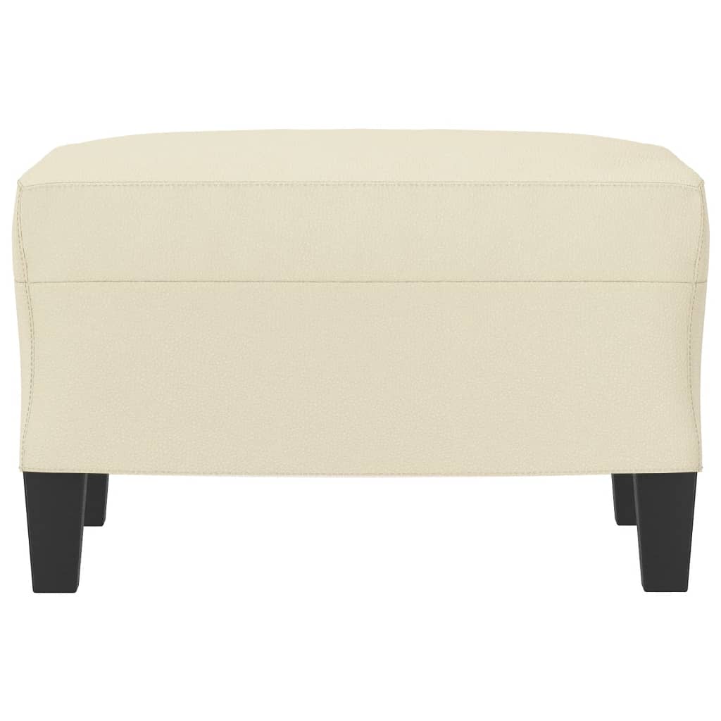 fodskammel 60x50x41 cm kunstlæder cremefarvet