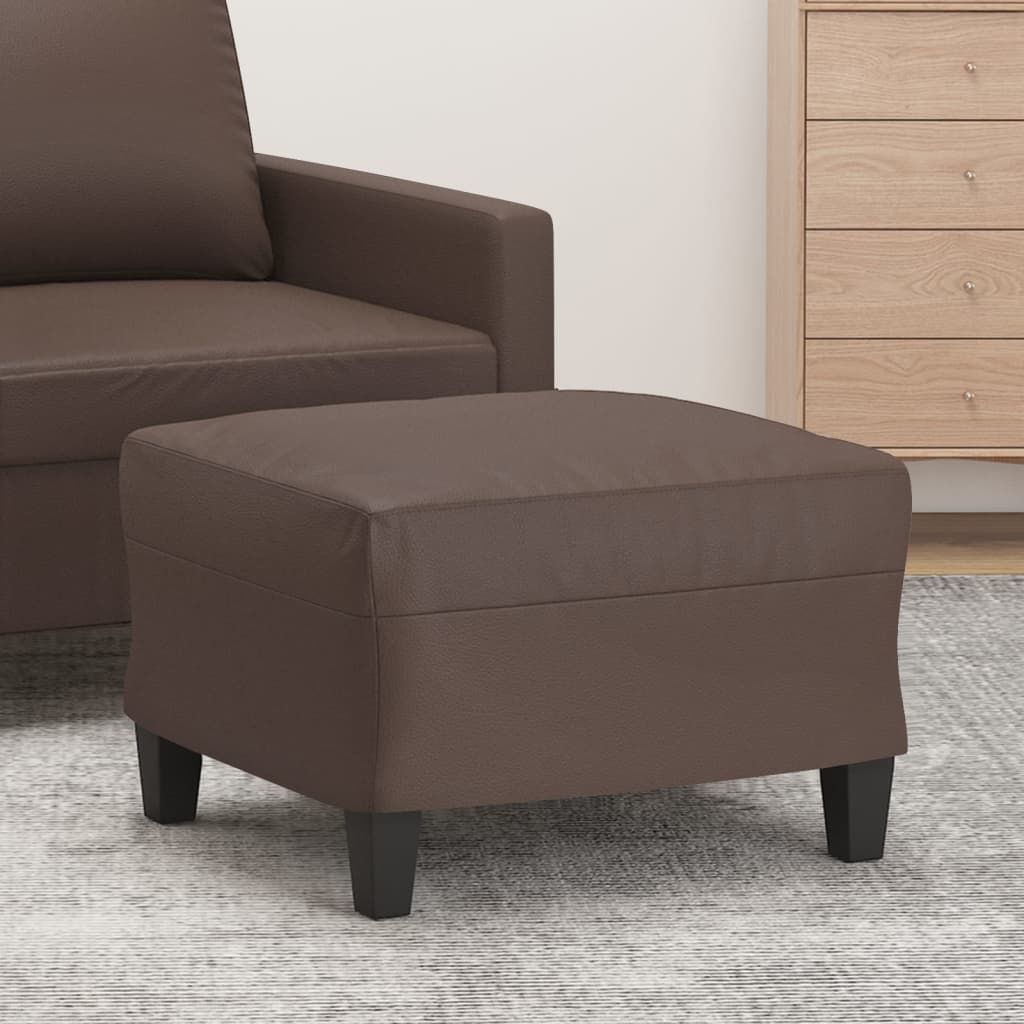 fodskammel 60x50x41 cm kunstlæder brun