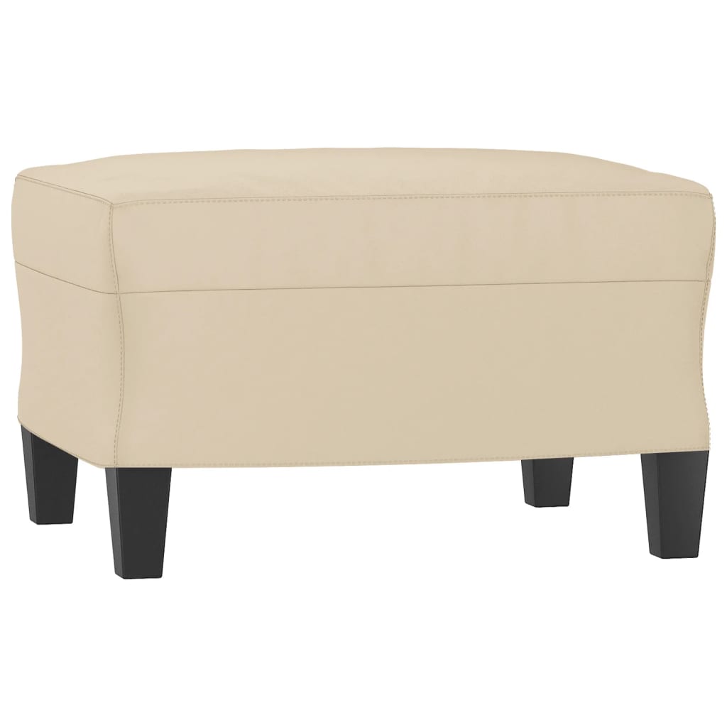 fodskammel 60x50x41 cm mikrofiberstof cremefarvet