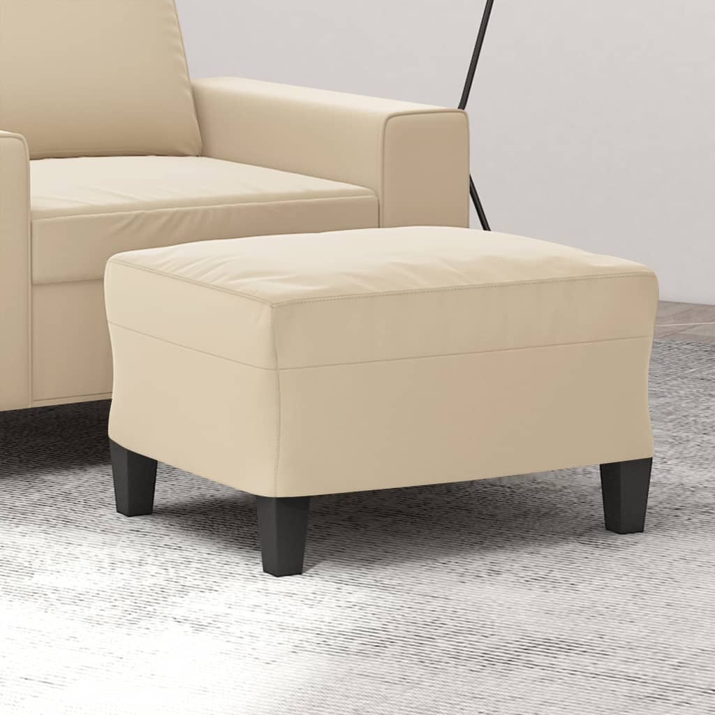 fodskammel 60x50x41 cm mikrofiberstof cremefarvet
