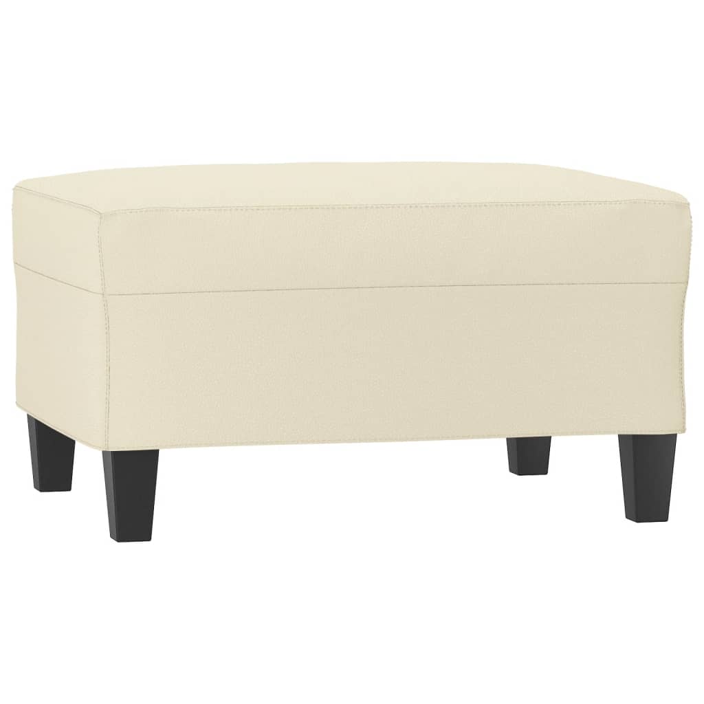 fodskammel 70x55x41 cm kunstlæder cremefarvet