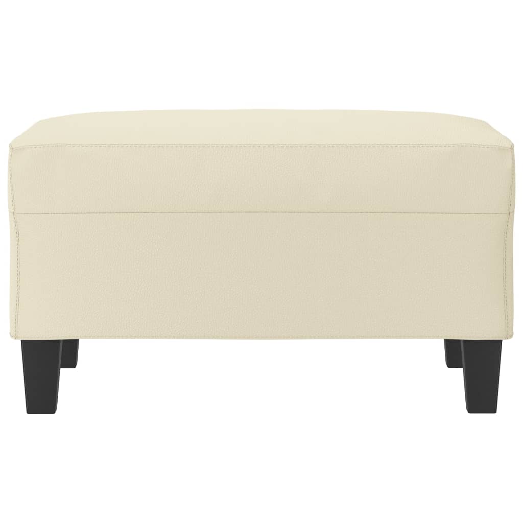 fodskammel 70x55x41 cm kunstlæder cremefarvet
