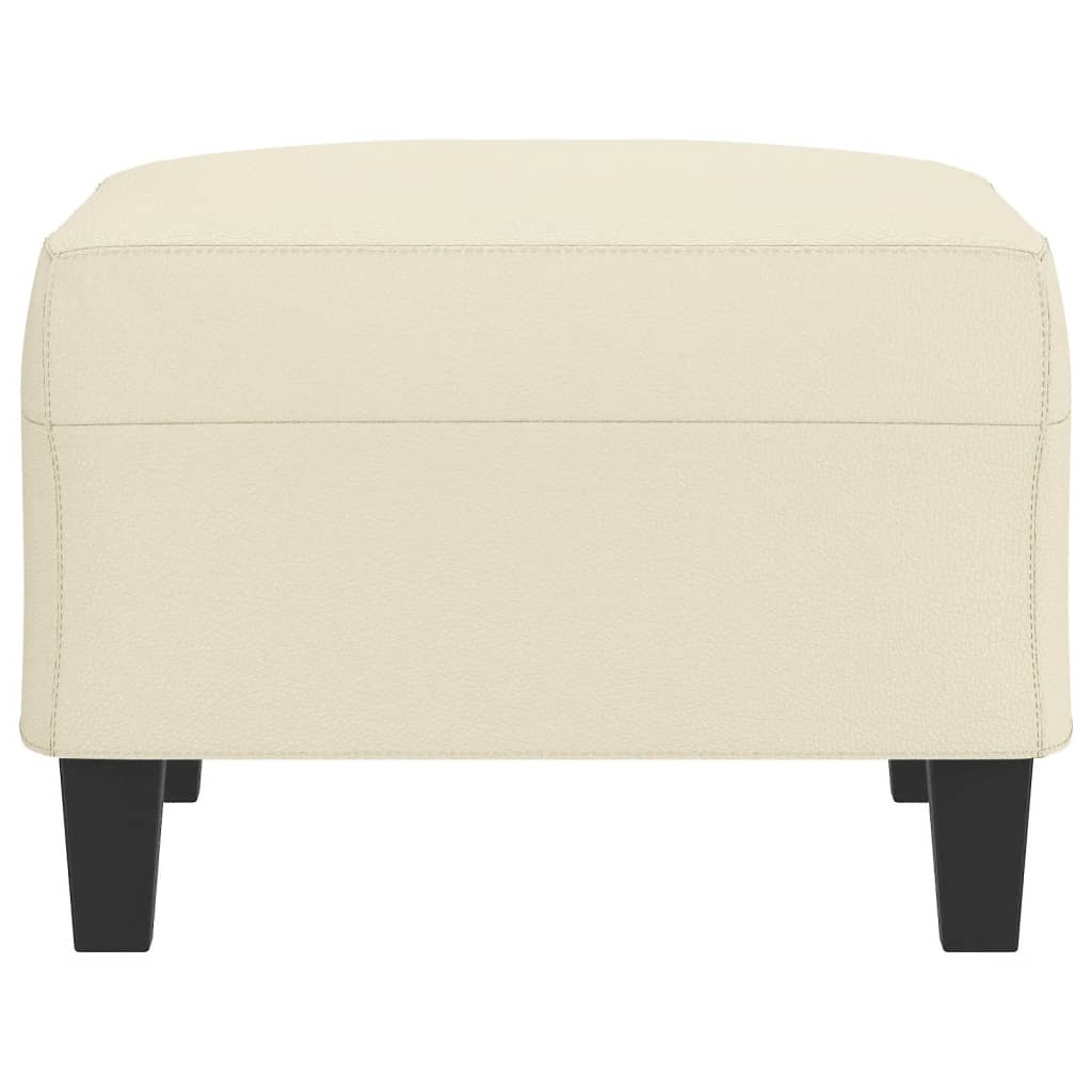 fodskammel 70x55x41 cm kunstlæder cremefarvet
