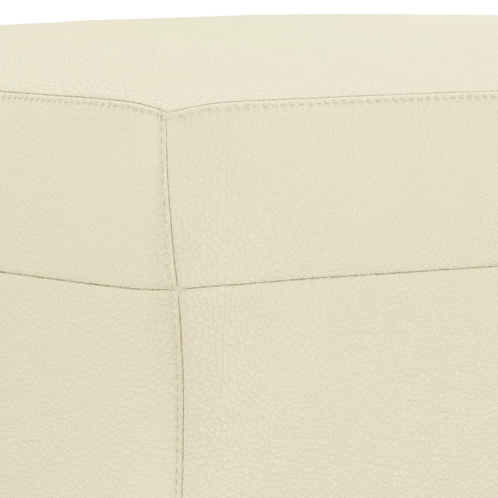 fodskammel 70x55x41 cm kunstlæder cremefarvet