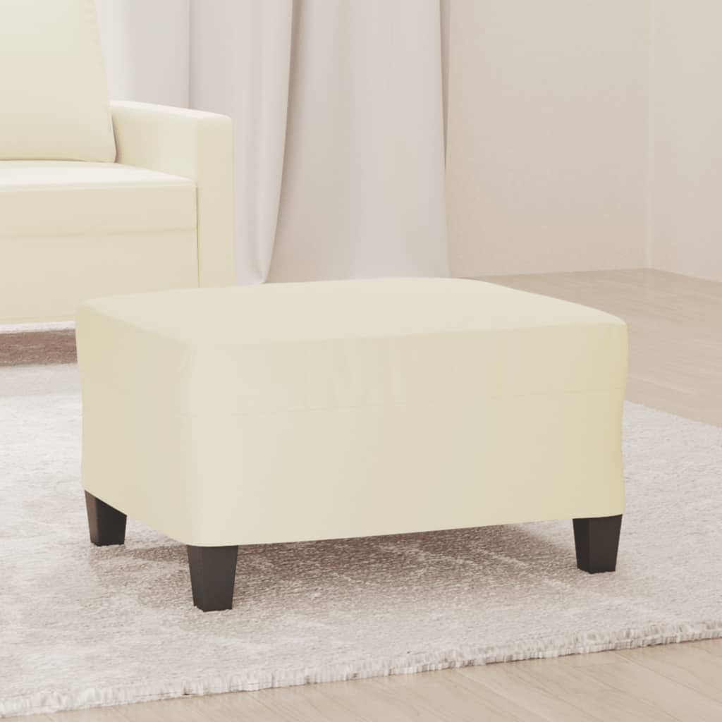 fodskammel 70x55x41 cm kunstlæder cremefarvet
