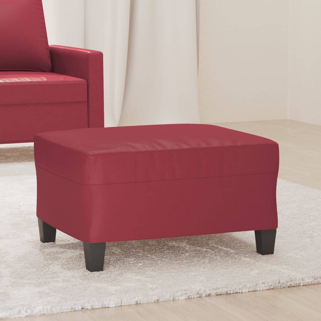 fodskammel 70x55x41 cm kunstlæder vinrød