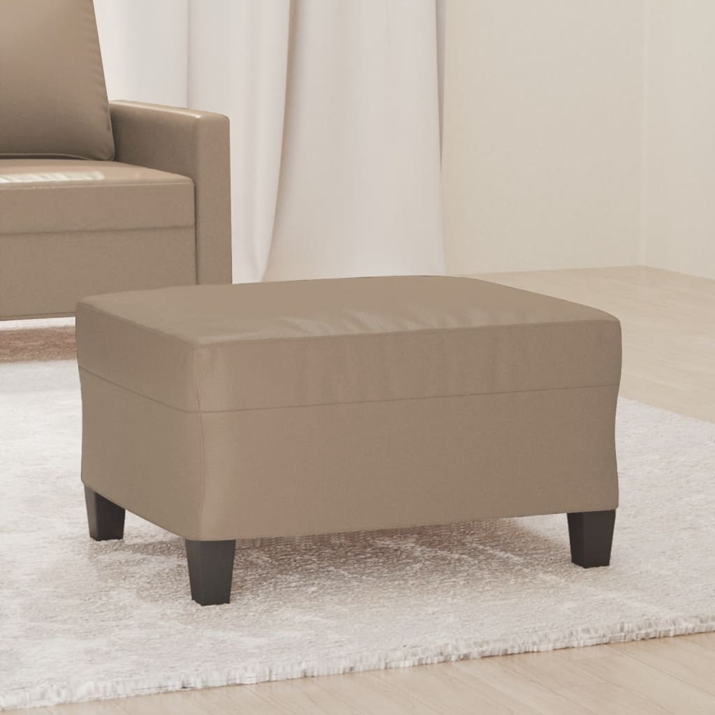 fodskammel 70x55x41 cm kunstlæder cappuccinofarvet