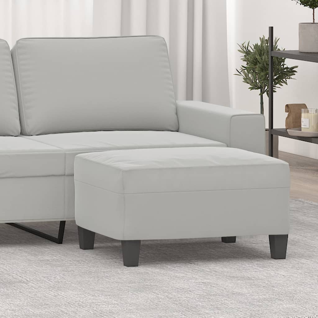 fodskammel 70x55x41 cm mikrofiberstof lysegrå