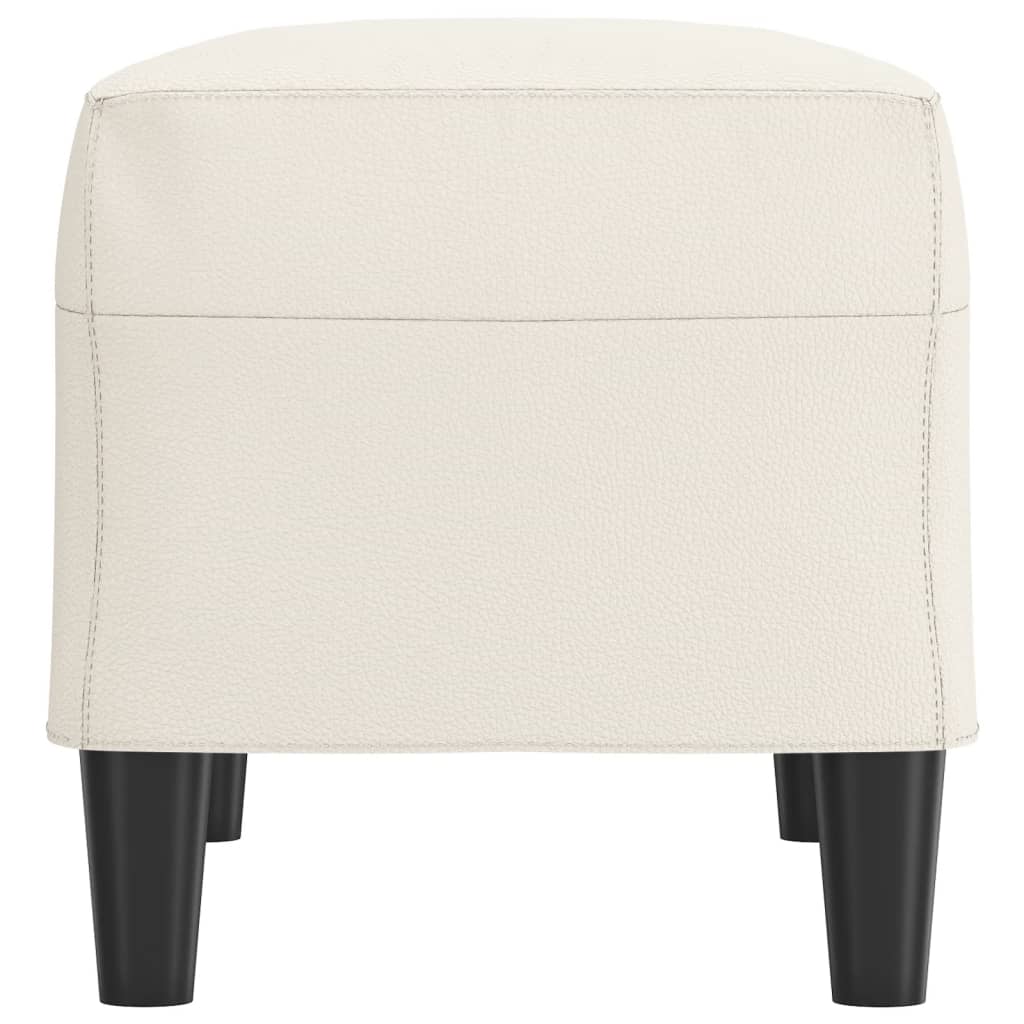 bænk 70x35x41 cm kunstlæder cremefarvet