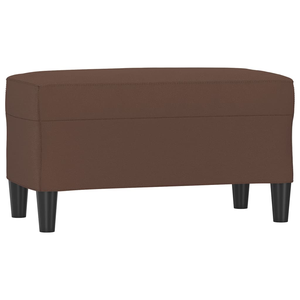 bænk 70x35x41 cm kunstlæder brun