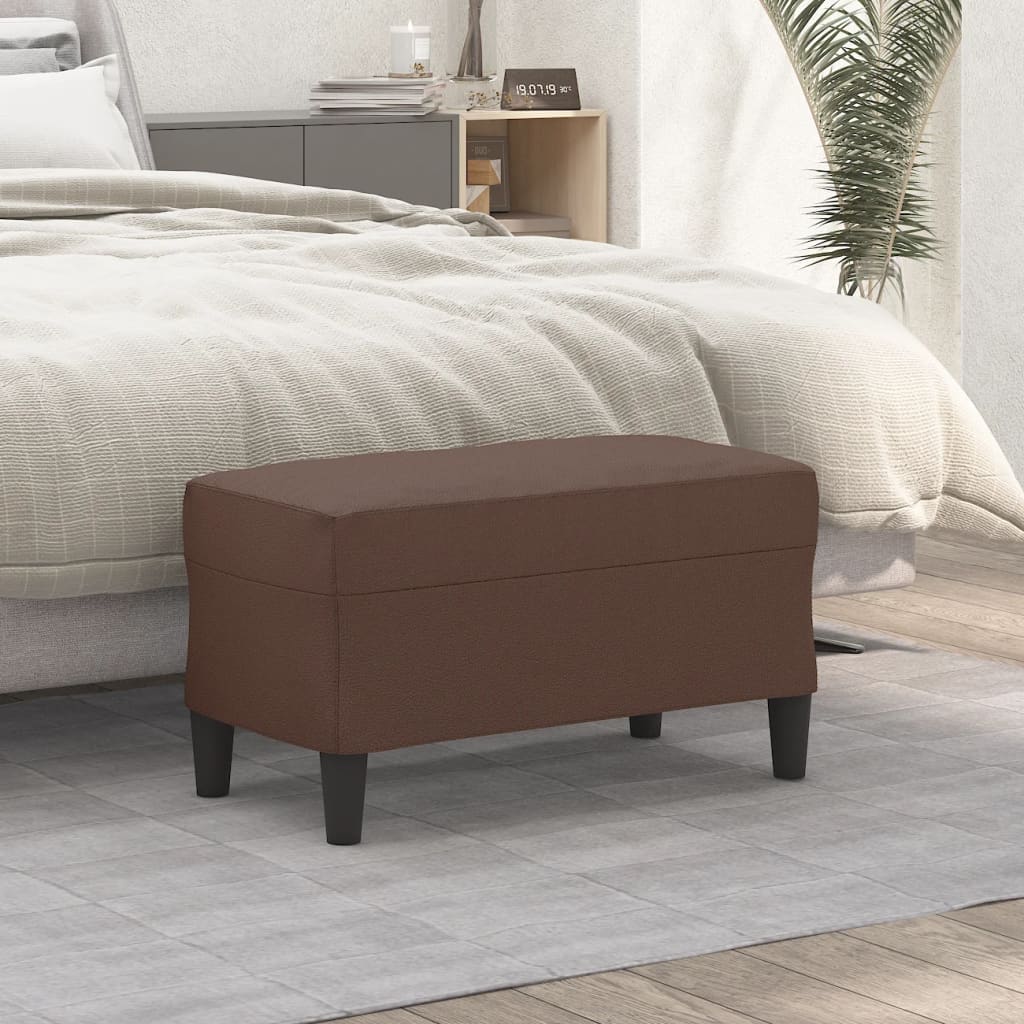 bænk 70x35x41 cm kunstlæder brun