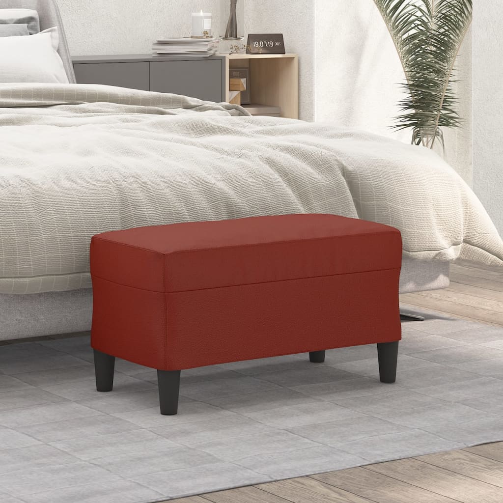 bænk 70x35x41 cm kunstlæder vinrød