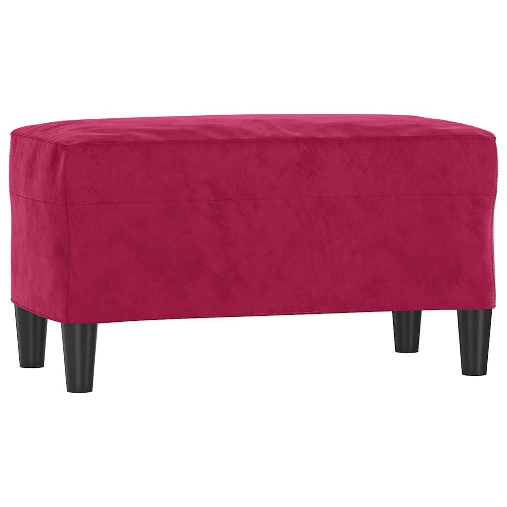 bænk 70x35x41 cm velour vinrød