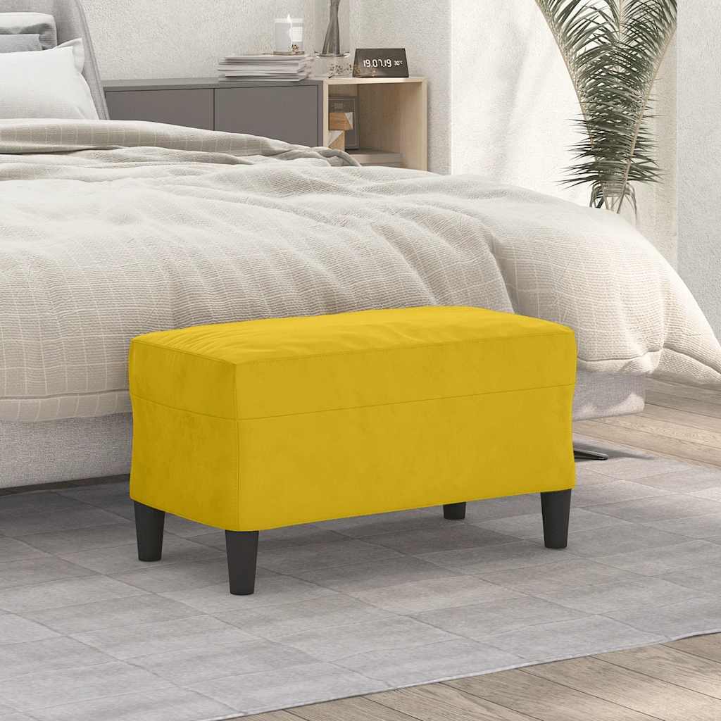 bænk 70x35x41 cm velour gul