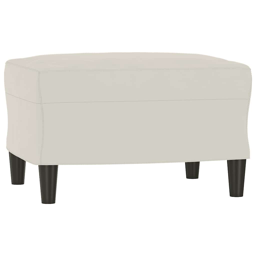 bænk 70x35x41 cm velour cremefarvet