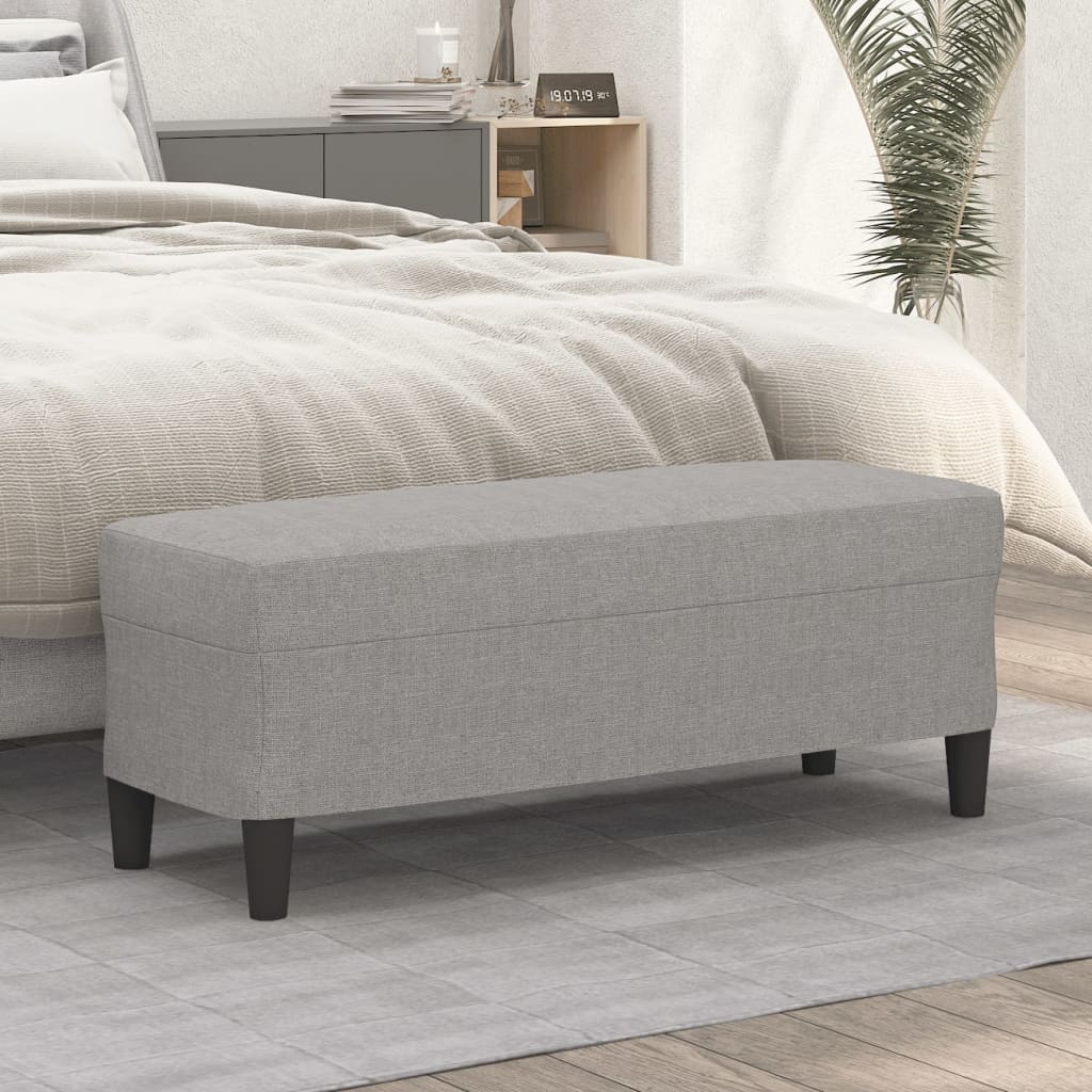 bænk 100x35x41 cm stof lysegrå