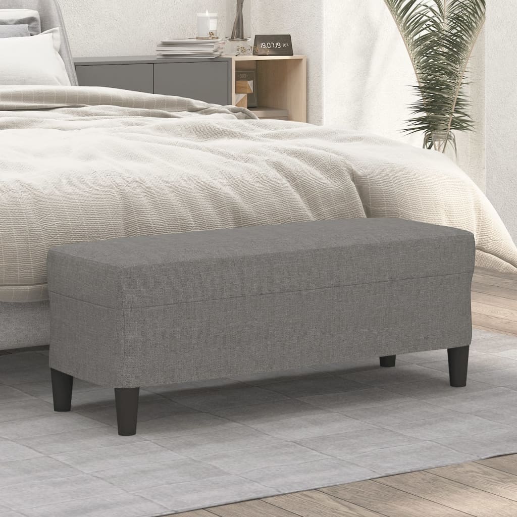 bænk 100x35x41 cm stof mørkegrå
