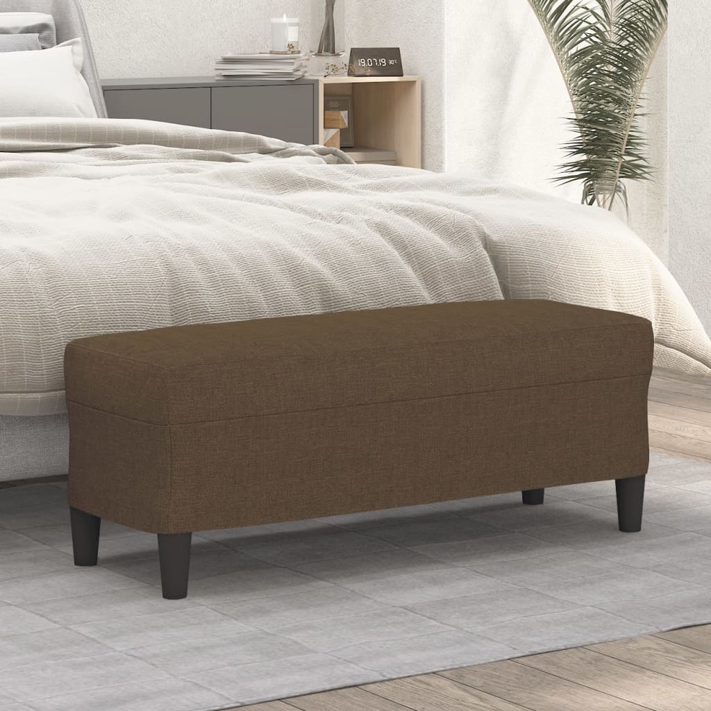 bænk 100x35x41 cm stof brun