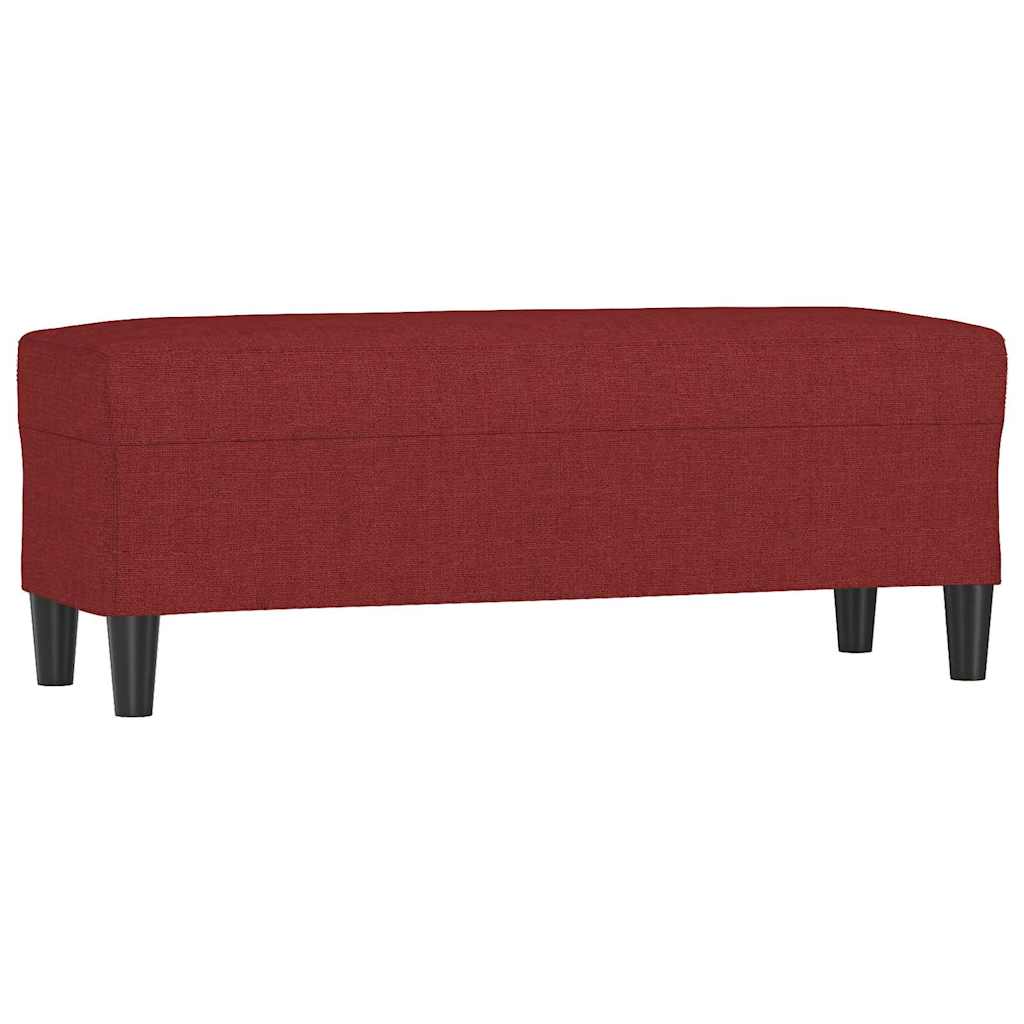 bænk 100x35x41 cm stof vinrød