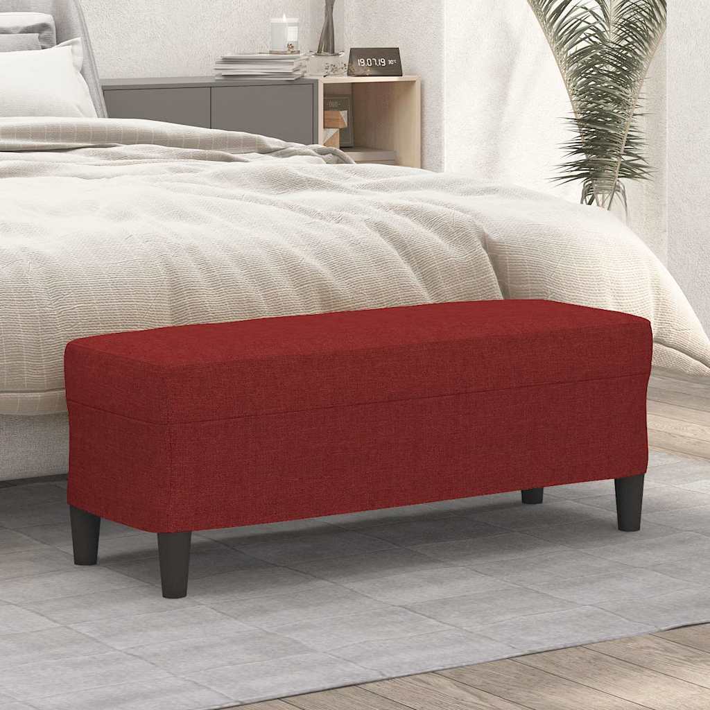 bænk 100x35x41 cm stof vinrød