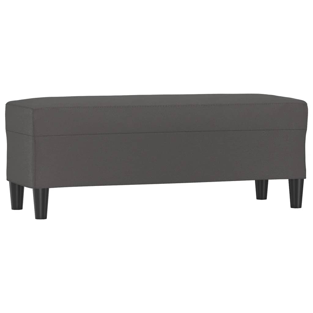 bænk 100x35x41 cm kunstlæder grå