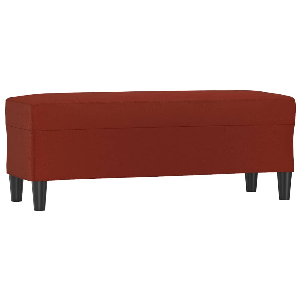 bænk 100x35x41 cm kunstlæder vinrød