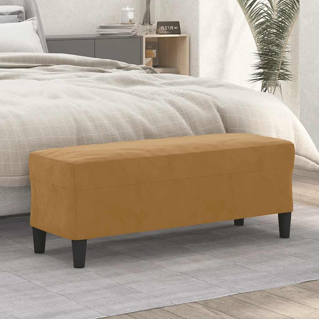 bænk 100x35x41 cm velour brun
