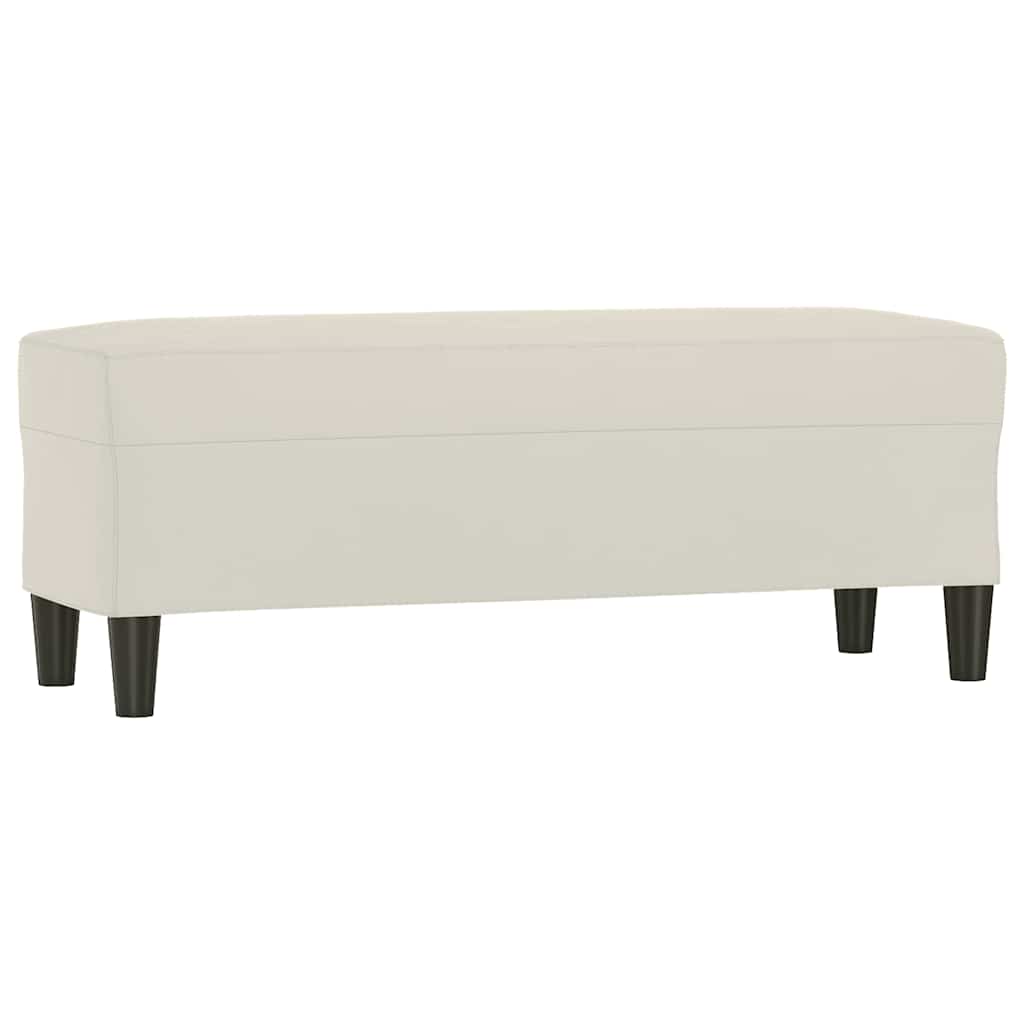 bænk 100x35x41 cm velour cremefarvet