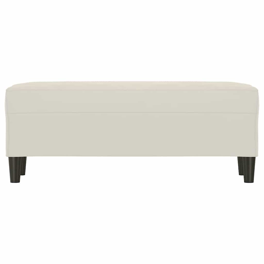 bænk 100x35x41 cm velour cremefarvet