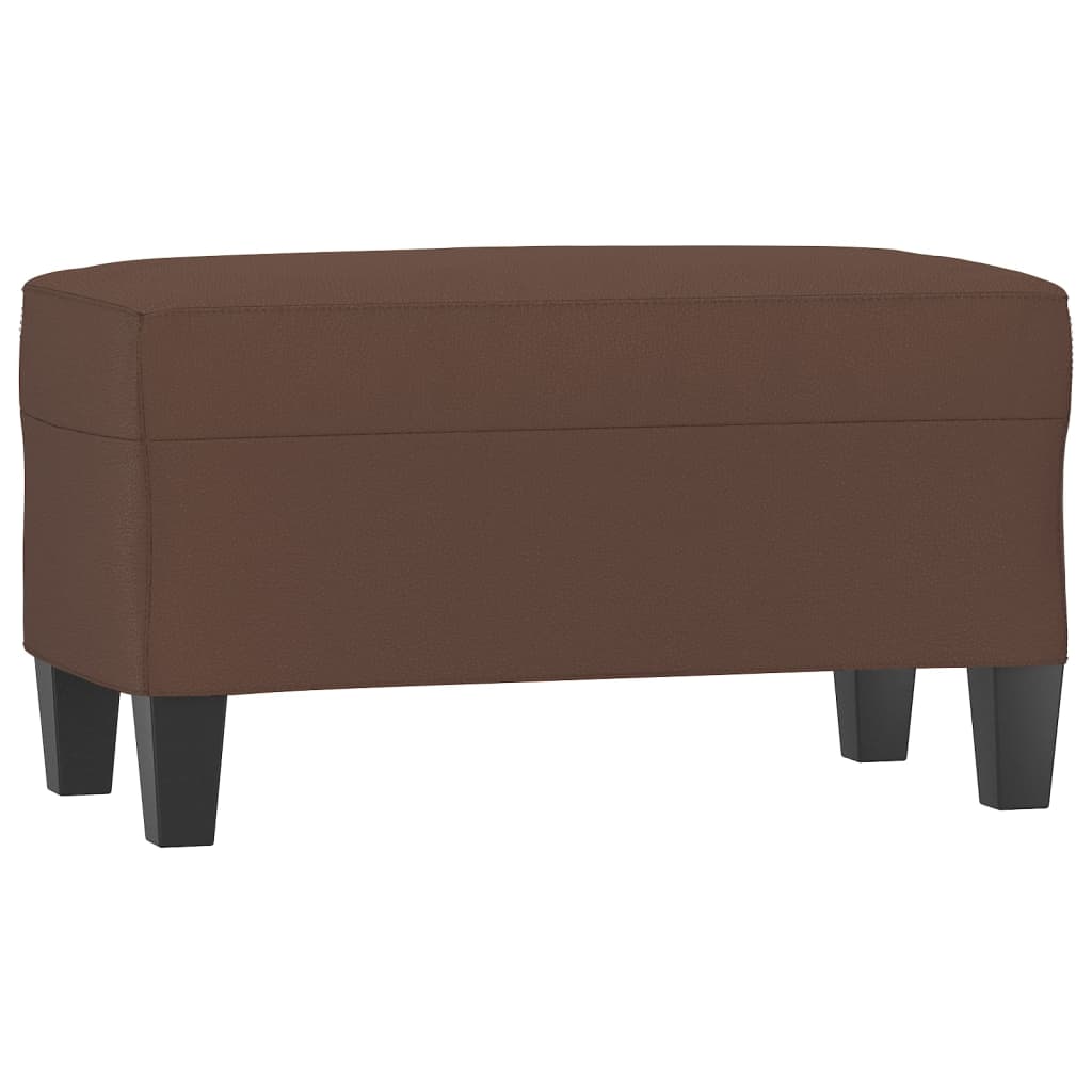 bænk 70x35x41 cm kunstlæder brun