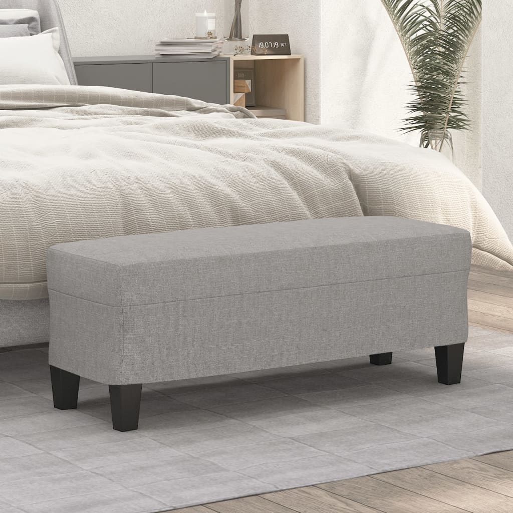 bænk 100x35x41 cm stof lysegrå