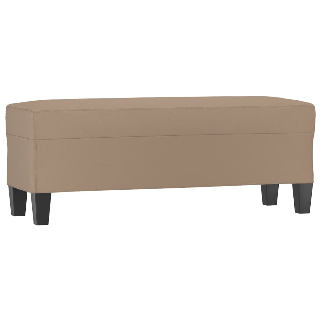 bænk 100x35x41 cm kunstlæder cappuccino farvet