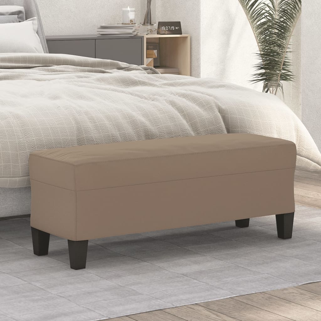 bænk 100x35x41 cm mikrofiberstof gråbrun