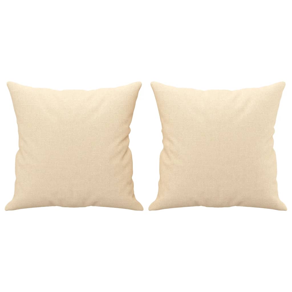 pyntepuder 2 stk. 40x40 cm stof cremefarvet