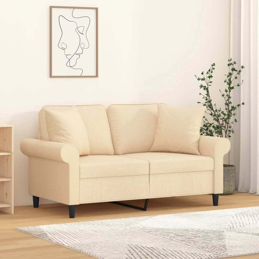 pyntepuder 2 stk. 40x40 cm stof cremefarvet