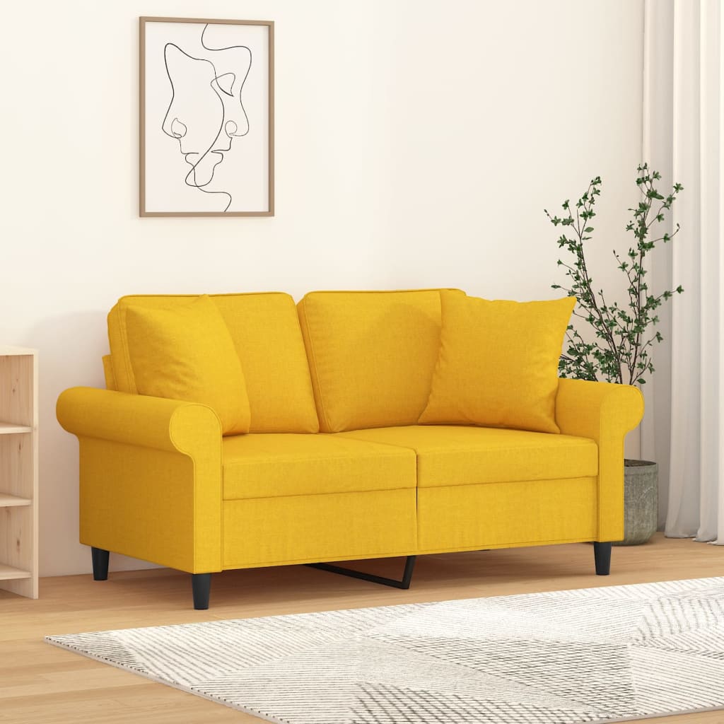 pyntepuder 2 stk. 40x40 cm stof lysegul