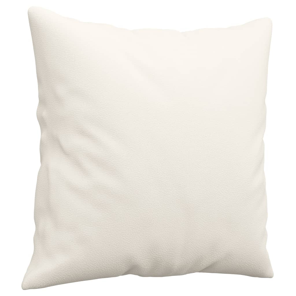 pyntepuder 2 stk. 40x40 cm kunstlæder cremefarvet