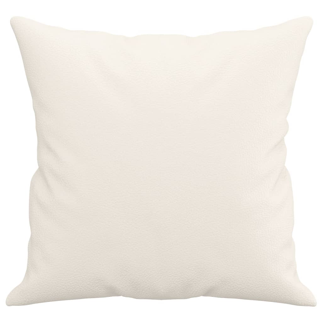 pyntepuder 2 stk. 40x40 cm kunstlæder cremefarvet
