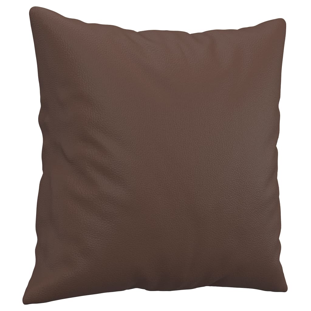 pyntepuder 2 stk. 40x40 cm kunstlæder brun
