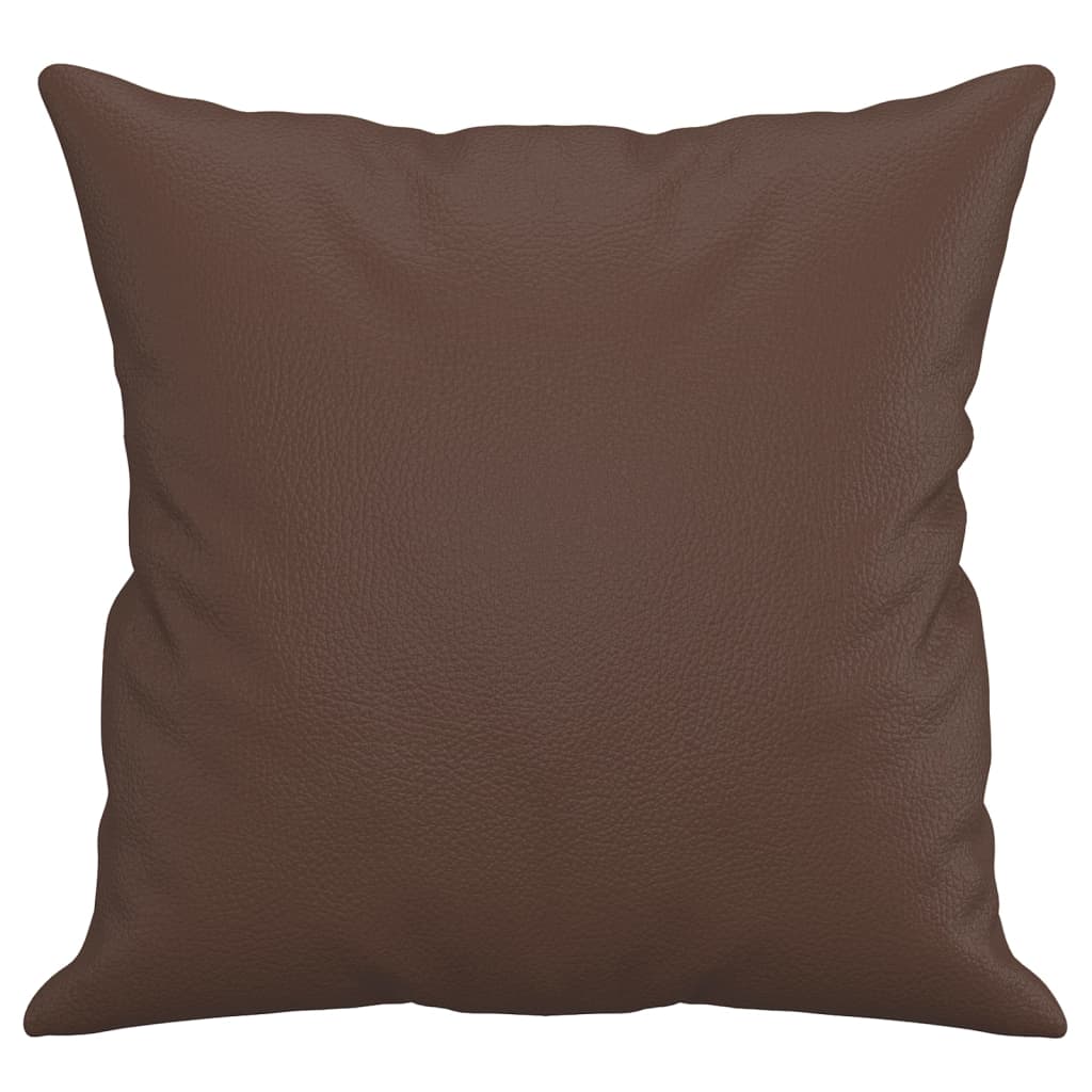 pyntepuder 2 stk. 40x40 cm kunstlæder brun